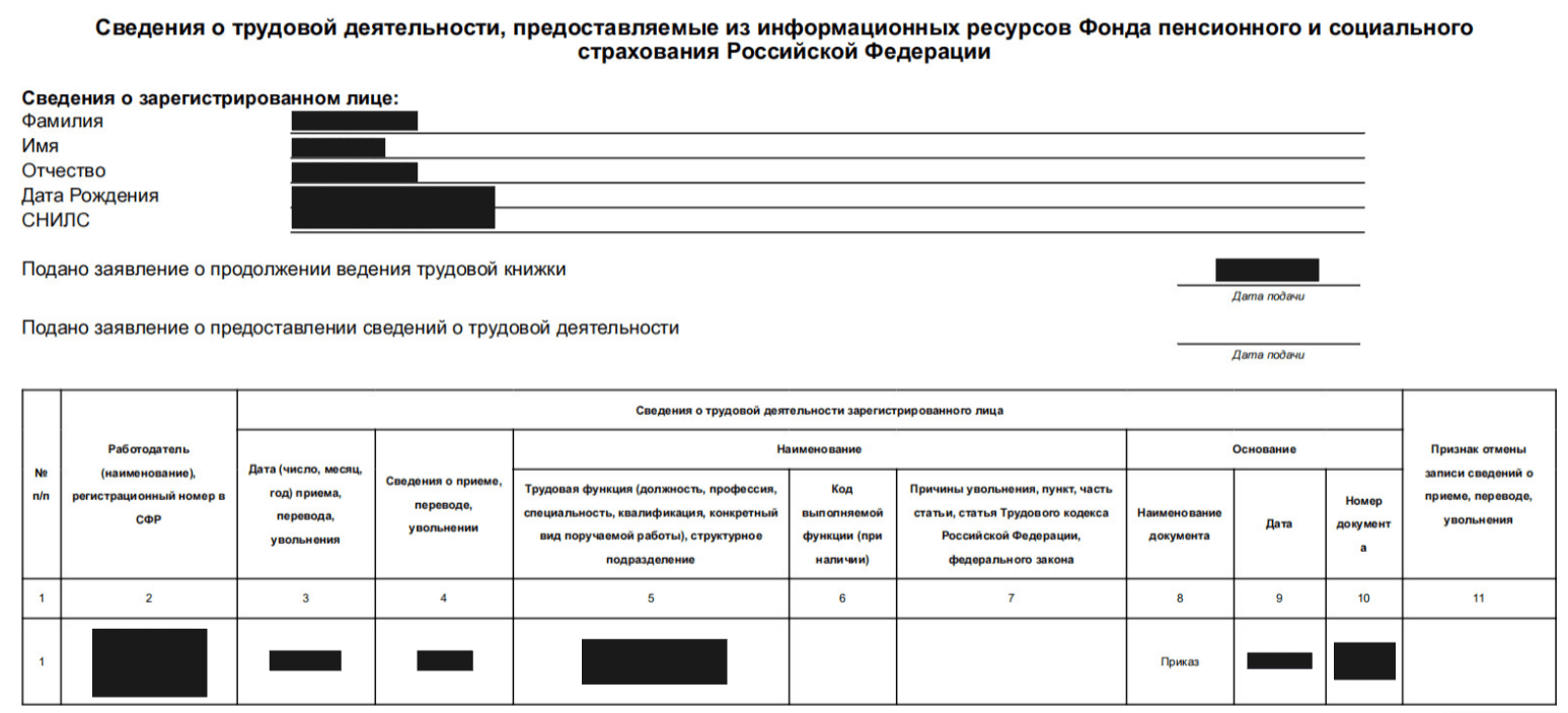Электронная трудовая книжка