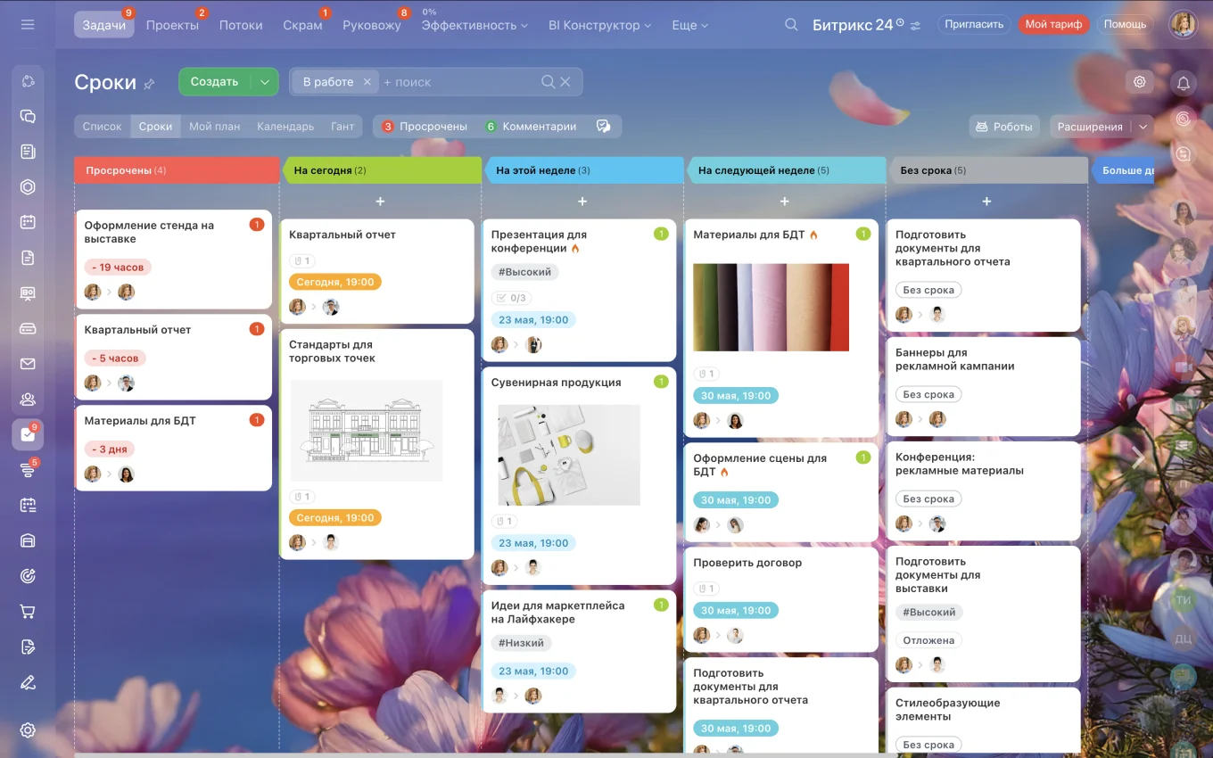 Канбан-доска проекта в Битрикс24